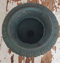 Load image into Gallery viewer, Antique 19th Century Cast Iron Black &amp; Blue Urn Planter | Vintage Character